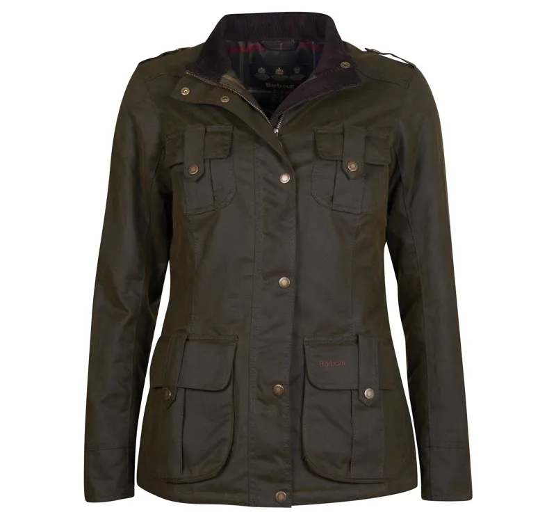 Barbour Winter Defence Wax Jacket Olive/Classic-1